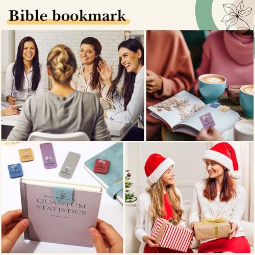 Tisancy 9 Pcs Christian Magnetic Bookmarks Bulk Inspirational Gifts Leather Bookmarks Handmade Bible Motivational Gifts for Vbs Sunday School Book Club(Colorful) - color: Colorful