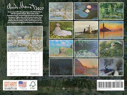 Claude Monet Calendar 2027 Impressionist Art Monthly Wall Calender 12 Month - color: Claude Monet