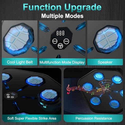 2026 New Model Music Boxing Machine for Adults & Kids - LED Electronic Wall Mounted Boxing Equipment, Indoor Home Workout Punching Bag with Premium Boxing Gloves