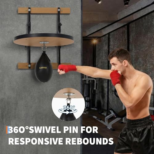 Speed Bag Platform for Boxing Punching Practice with 8 Inch Height Adjustable Mount 360 Degree Swivel and Includes Speed Bag Air Pump