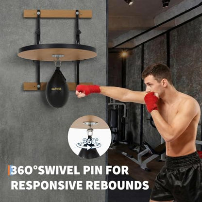 Speed Bag Platform for Boxing Punching Practice with 8 Inch Height Adjustable Mount 360 Degree Swivel and Includes Speed Bag Air Pump