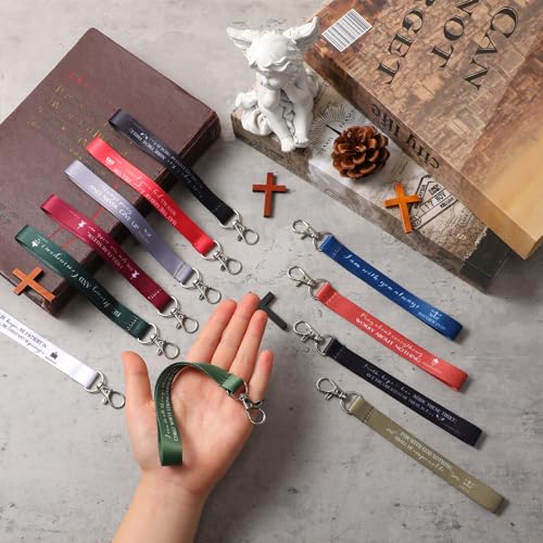 Roowest 120 Pcs Christian Bible Verse Keychains Bulk Inspirational Scriptures Religious Gift for Men Women Church Events - color: Joyous Color