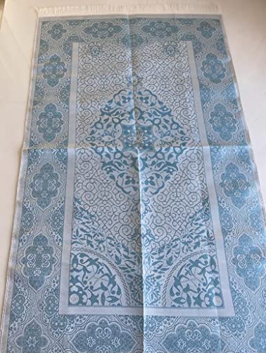 Muslim Prayer Rug and Beads with Elegant Slub Fabric Bag | Janamaz | Sajadah | Soft Islamic Prayer Rug | Islamic & Mawlid Gifts | Prayer Carpet Mat, Taffeta Fabric (Blue, 20 Sets) - color: Blue, size: 20 Sets