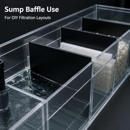 Black Acrylic Panel Aquarium Background Board Partition Board Sump Baffle for DIY Aquariums, One Side Matte One Side Glossy, Opaque,Thickness 3mm,400x400mm - color: Thickness 3mm, size: 400x400mm
