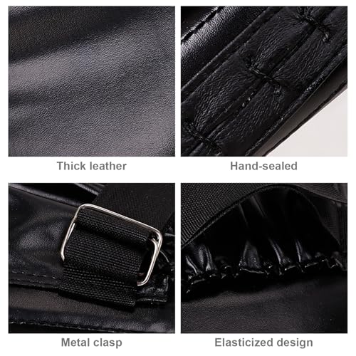 Boxing Pads Mitts, Leather Curved Focus Boxing Gloves, Shock-Resistant Thickened Punching Mitts, Taekwondo Equipment for Fighting or Striking Practice, Pads.