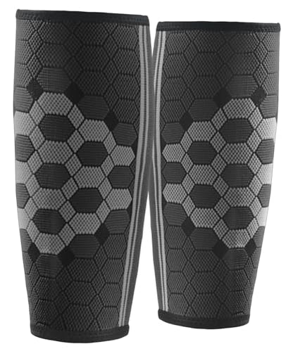 Sparthos Calf Compression Sleeves (Pair) – Leg Compression Socks for Men and Women – Shin Splint Calf Pain Relief Calf Medical Leg Pain and Cramps Recovery Varicose Veins (Black-L) - color: Midnight Black, size: Large (Pack of 2)