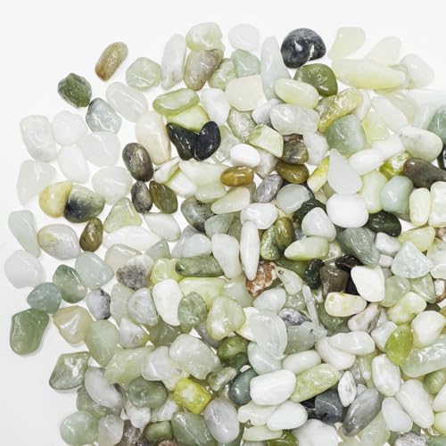 Pulovin 2.5LB Succulent and Cactus Pebbles, 1/5 Inch Jade Pebbles for Indoor Plants, Decorative Gravel for Vases, Bamboo, Succulent, Terrarium, Crafts, Cactus - color: Jade