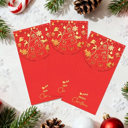 12PCS Christmas Gift Envelopes for Cash – Elegant Gold Foil Money Holders for Xmas, Birthday, Holidays, and New Year