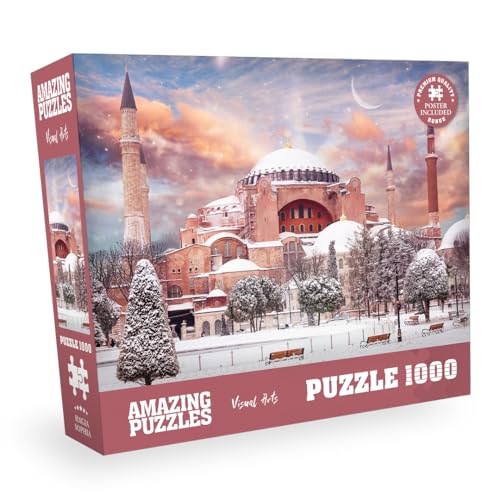 1000 Piece Jigsaw Puzzle for Adults 19x27in Poster Included - Hagia Sophia - style: Hagia Sophia
