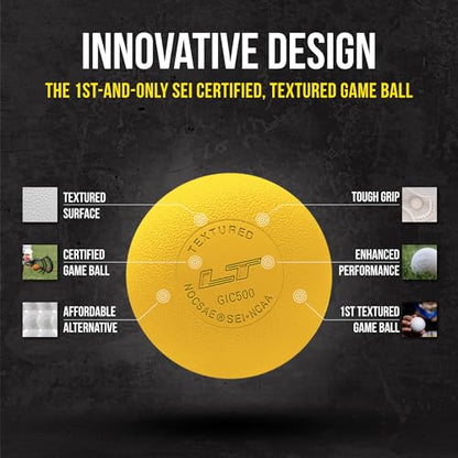 Pearl LT Textured Lacrosse Balls by Guardian Innovations, 10 Pack - SEI Certified Meet NOCSAE Standards for Games. Official Game Balls of Top NCAA Programs, Tournaments and Leagues - Yellow