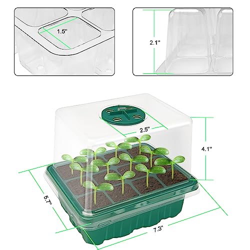 Seed Starter Tray, Seed Propagation Station with Grow Light,5 Pack | Seedling Starting Kit with Time Controller,Mini Greenhouse with Humidity Domes and Base,Plant Tray for Seeds Growing Starting - size: 5 Packs