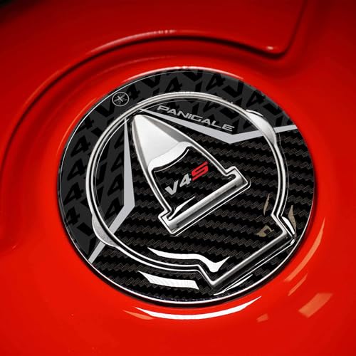 labelbike 3D Motorcycle Tank Cap Sticker compatible with DUCATI | Panigale V4S 2025, Resin Protection, Anti-scratch, Decoration, Carbon