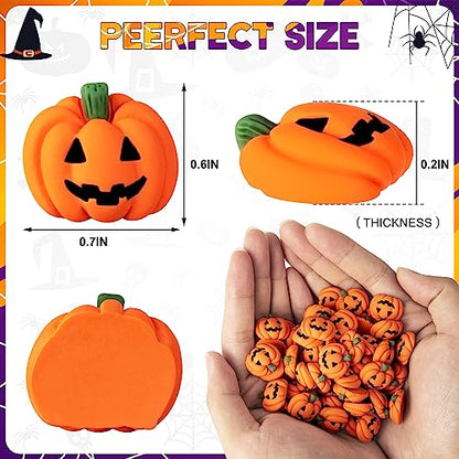 60 Pcs Halloween Resin Charms Pumpkin, DIY Mini Flatback Charms Pumpkin | Grimace Smile Pumpkins Miniature for Halloween Meeting, Phone Case, Fridge Table Decoration - style: MiniPumpkin 60PCS