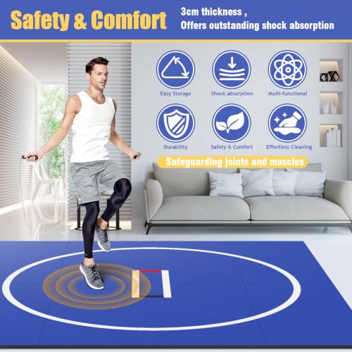 Generic 3M X 3M Gymnastics Training Mat Wear Resist Portable MMA Blanket Anti-Slip Multi-Functional Training Blankets for Grappling Martial Art Boxing Judo