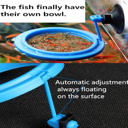 2 Pcs Fish Feeding Ring, Fish Safe Floating Food Feeder Circle Blue, with Suction Cup Aquarium, Square and Round Shape Fish Tank Towels - for Guppy, Betta, Goldfish, Etc. (Blue)¡­ - color: Blue suit