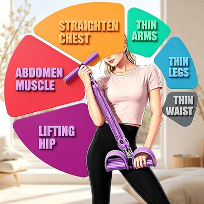 Bands for Foot Pedal Resistance Band with Handles Sit up Exercise | Adjustable Multifunction Bands, for Home Yoga Workout Fitness/Abdomen Waist Arm Leg Strength Slimming Training Bodybuilding