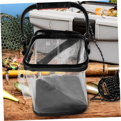 LIOOBO Thickened Transparent Fish Bucket Outdoor Folding Fishing Bucket Live Fish Carrier Lightweight Eva Barrel Easy to Store