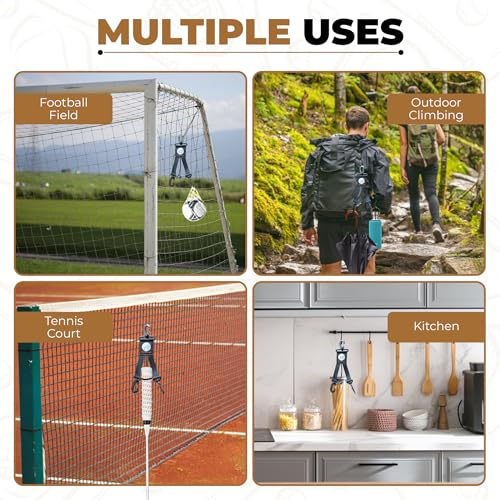 Baseball Softball Gear Hanger - 3 in 1 Dugout Organizer and Bat Holder with 2 Clips - Versatile Hiking and Camping Accessories
