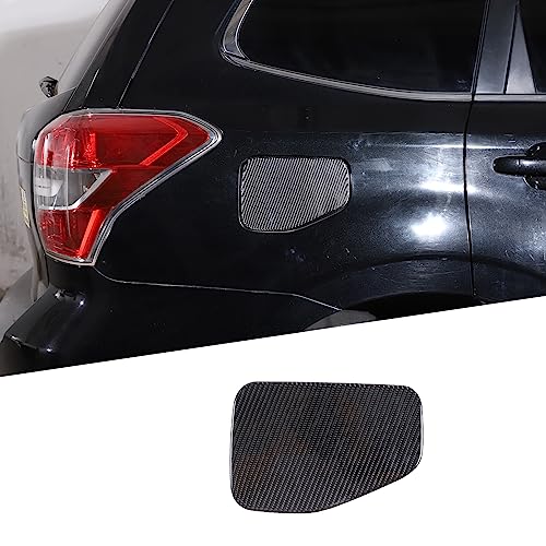 Real Carbon Fiber Fuel Filler Gas Tank Cap Trim Cover Compatible with Subaru Forester 2013-2018, Fuel Filler Cap Anti-Scratch Protection Trim Sticker Accessories (Black) - style: Black