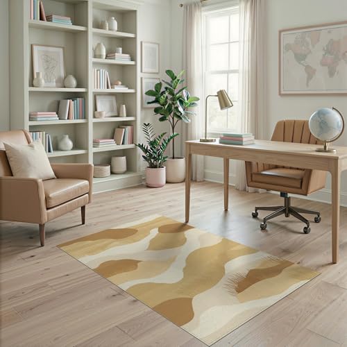 4'x6' Washable Flatwoven Rug, Cream Minimalist Grass Easy Care Throw Carpet for Dorm Room, Small Living Room, Apartment, Stain Resistant Low Profile Floor Covering | Ref:1910346 - color: Beige/Pattern 1, size: 4' x 6' (Rectangular)