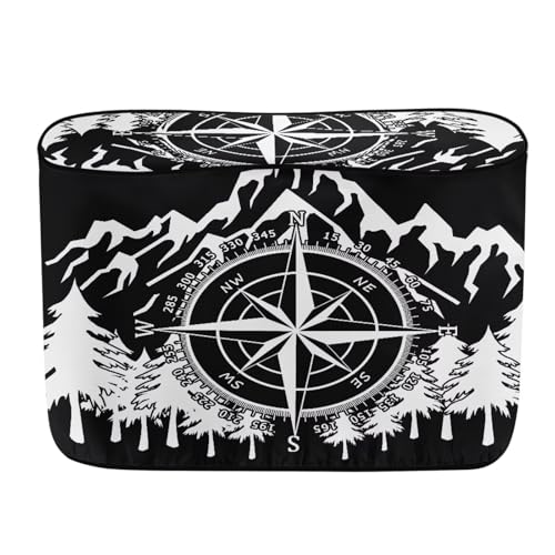 Howilath Dual 30Lb Propane Tank Cover - Heavy Duty Weatherproof Mountain Print RV Trailer Camper Gas Cylinder Cover - color: Mountain, size: Medium(Double 30LB)