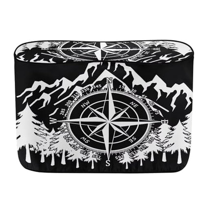 Howilath Dual 30Lb Propane Tank Cover - Heavy Duty Weatherproof Mountain Print RV Trailer Camper Gas Cylinder Cover - color: Mountain, size: Medium(Double 30LB)