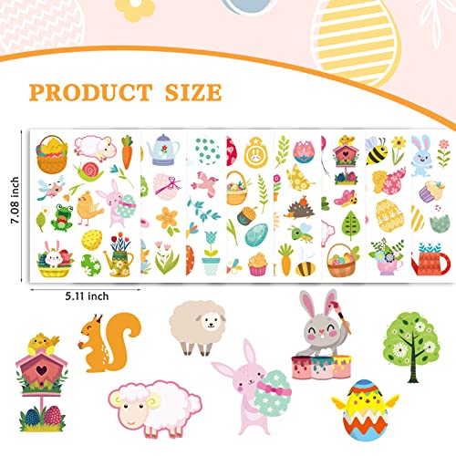 Easter Stickers for Kids, 24 Sheets Spring Stickers, Easter Theme Stickers Easter Egg Bunny Stickers for Easter Party Favor Supplies, Easter Treats for Kids, Easter Basket Stuffers - style: Easter