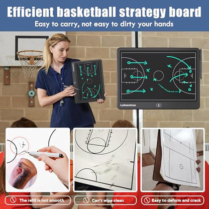 16 inch Electronic Basketball Coaching Board | LCD Basketball Tactics Board With Stylus Pen, Basketball Coach Essentials