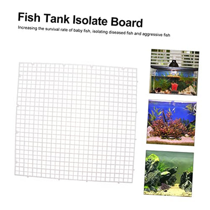 Toyvian 1set Aquarium Grid Divider for Fish Tanks Isolation Board Cups for Breeding and Separation Clips and Zip Ties