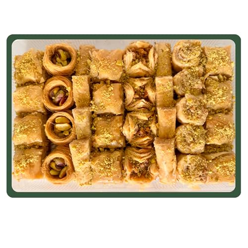 Cedar Pastries Mediterranean Baklava Assortment – 33 Pieces – Large Mediterranean Dessert Gift Box – Pistachio, Cashew & Walnut Phyllo Pastries – Gourmet Middle Eastern Sweets – Kosher & Halal Certified - size: 32 Ounce (Pack of 1)