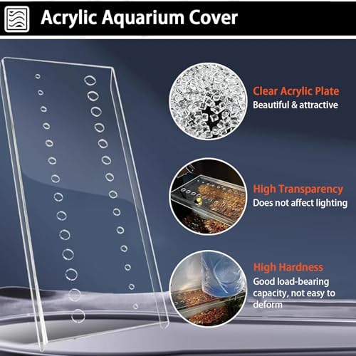 Custom Aquarium Lid Tank Hood Top Cover Anti-Jumping Net Cover, Acrylic Clear Fish Tank Cover Canopy, Cut to Any Size - size: 31x16.5cm/12.2x6.5inch