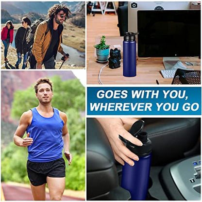 CHENGU 10 Pcs 25oz Reusable Aluminum Water Bottle Bulk Lightweight Outdoor Sports Water Bottles Easy Carry Leak Proof for Travel Gym Camping Hiking Fishing, Snap Lid (Blue) - style: Blue
