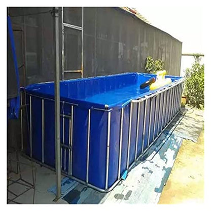 PVC Outdoor Fish Pond with Drain Valve - Temporary Holding Tank for Koi, Turtles & Saltwater Fish - Durable Canvas Water Storage Pool for Aquatic Life - size: 0.8x0.8x0.5m