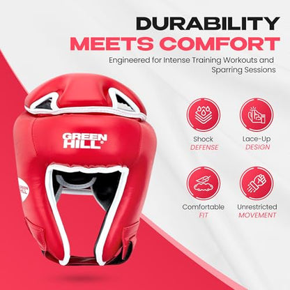 Boxing Headgear for Men and Women MMA Headgear Muay Thai Head Gear – Sparring Gear, Professional Training Headgear Head Guard Win from Green Hill - size: Large