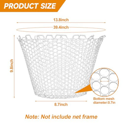 2Pcs Rubber Fishing Net Replacement Netting Without Handle Fly Fish Landing Nets Bag Foldable Trout Net Rubber Mesh for Freshwater Saltwater - color: White
