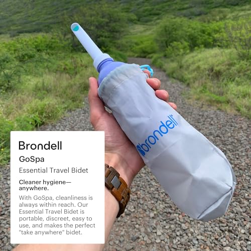 Brondell GoSpa Travel Bidet GS-70 – Portable Peri Bottle for Postpartum & Perineal Care, 400ml Handheld Bidet with Angled Nozzle, Collapsible Design, Nozzle Storage & Travel Bag, Amaranthine - color: Amaranthine