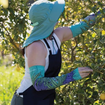 FARMER'S DEFENSE Gardening Arm Sleeves|UV Cooling Protective Sleeve Women & Men|Anti-Scratch Cover Sun UPF Outdoor Protection - Sea-Weed - L/XL - color: Sea-weed, size: Large/Extra Large