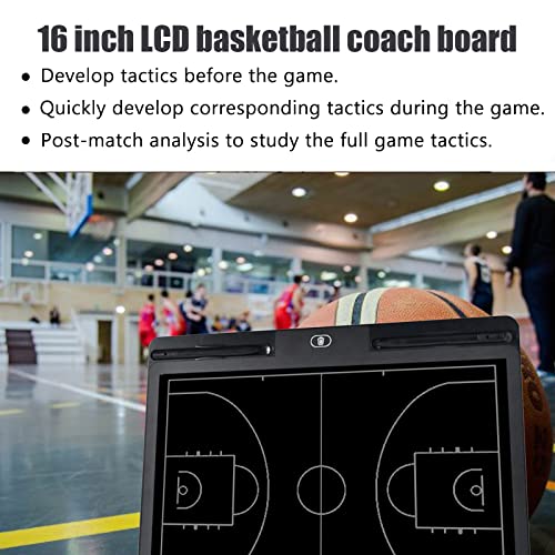 Pure Vie Electronic Basketball Coaching Board LCD Blackboard with Stylus | Portable Basketball Strategy Dry Erase Clipboard for Coaches Training and Matches, Sporting Gifts Daily Assistant Equipment