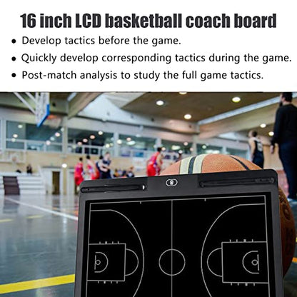 Pure Vie Electronic Basketball Coaching Board LCD Blackboard with Stylus | Portable Basketball Strategy Dry Erase Clipboard for Coaches Training and Matches, Sporting Gifts Daily Assistant Equipment