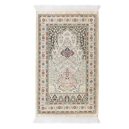 Islamic Prayer Rug, Thick Ramadan Gift - Pocket Mat for Men & Women, Muslim Gifts (Powder) - color: Powder