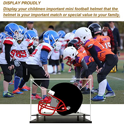 Mini Helmet Display Case,Self-Assembly Clear Acrylic Football Mini Helmet Display Box Protection Holder Dustproof Sports Collectibles Storage Showcase - size: 8x6x7 inch