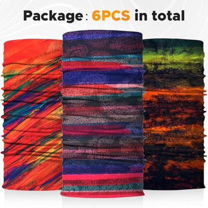 JOEYOUNG Headwear, Bandana, Neck Gaiter Head Wrap Headband Balaclava Magic Scarf - color: A-colorful Line