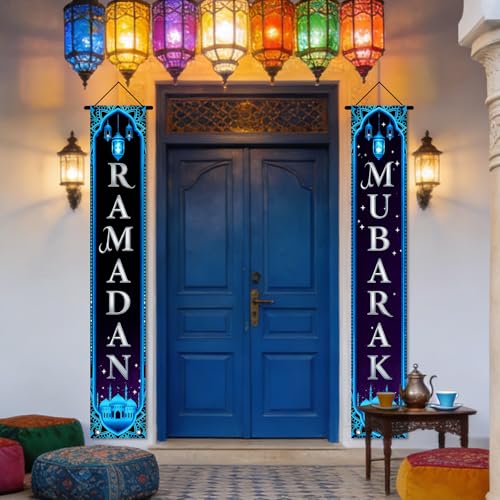 Nuxovilar Ramadan Porch Sign Entrance Banner Set 12x71in Polyester - color: hd13424