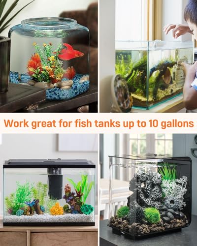Pawfly 10 Gallon Aquarium Vacuum Gravel Cleaner, Manual Water Changer Siphon with Long Hose and Cleaning Brush Pad for Water Changing and Sand Washing
