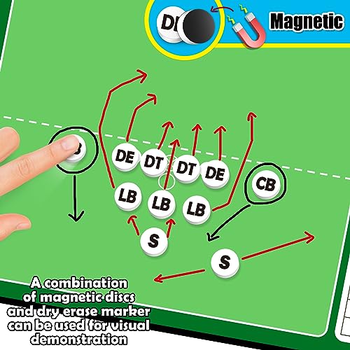 Torlam Magnetic Dry Erase Coach Board, Baseball, Soccer, Football, Basketball Coaching Clipboard - style: Football