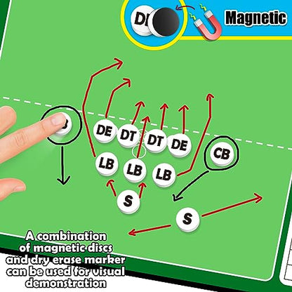 Torlam Magnetic Dry Erase Coach Board, Baseball, Soccer, Football, Basketball Coaching Clipboard - style: Football