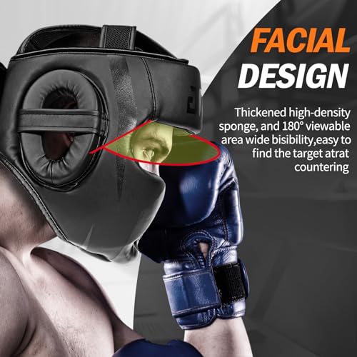 Headgear for Boxing,Martial Arts Headgear,Kickboxing Head Gear for Muay Thai,Grappling, Sparring, Kickboxing, Karate, Taekwondo - size: Large
