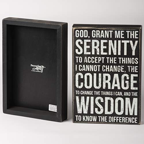 Primitives By Kathy Serenity Prayer Box Sign - color: Serenity Prayer, size: 8 x 12 Inches