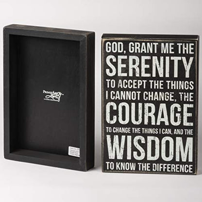 Primitives By Kathy Serenity Prayer Box Sign - color: Serenity Prayer, size: 8 x 12 Inches