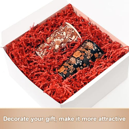 Wowxyz 1 LB Crinkle Cut Paper Shred Red Crinkle Shredded Paper for Gift Baskets - Gift Box Bag Filler - Confetti Stuffing for Birthday, Holiday Present Packaging Wrapping - color: Red